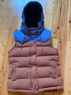 Patagonia Down Hooded Bivy Vest, size W's L